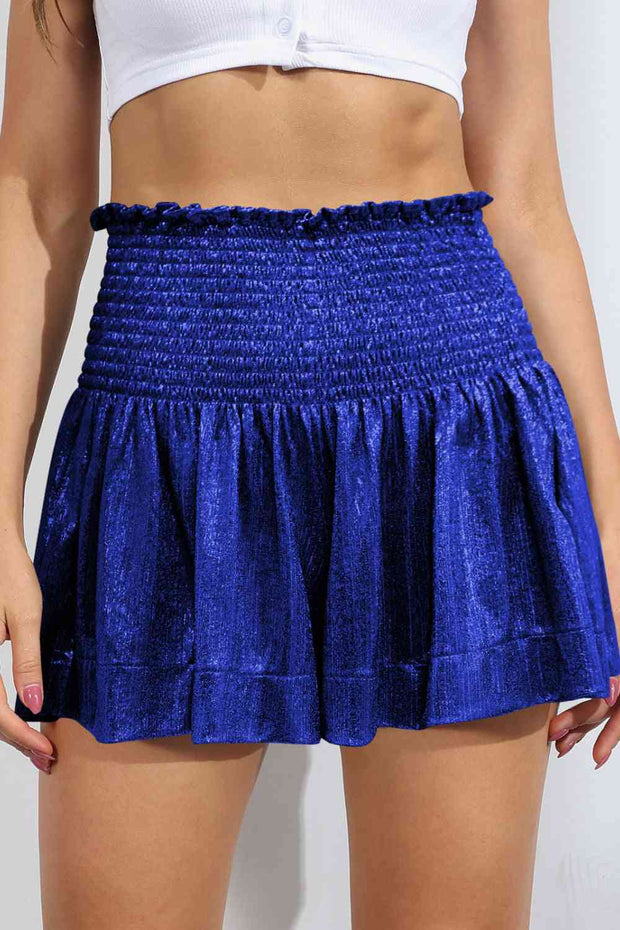 Glitter Smocked High-Waist Shorts - Angel's Dream