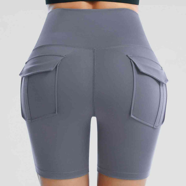 Wide Waistband Sports Shorts With Pockets - Angel's Dream