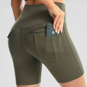 Wide Waistband Sports Shorts With Pockets - Angel's Dream