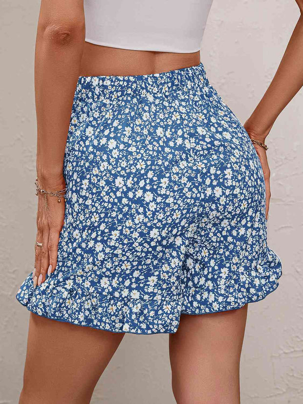 Printed Tie Waist Shorts - Angel's Dream