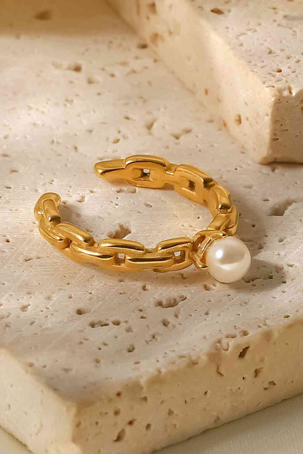 Pearl Stainless Steel Open Ring - Angel's Dream