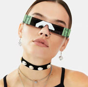 Fashion Snake Tattoo Rectangle Sunglasses - Angel's Dream