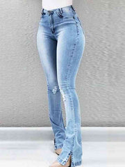 Buttoned Slit Jeans - Angel's Dream