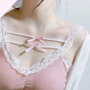 Lace Trim Pink Crop Top - Angel's Dream