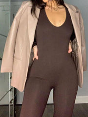 Long Sleeve Scoop Neck Jumpsuit - Angel's Dream