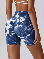 Tie Dye Wide Waistband Slim Fit Sports Shorts - Angel's Dream