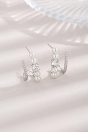 Synthetic Pearl 925 Sterling Silver Earrings - Angel's Dream