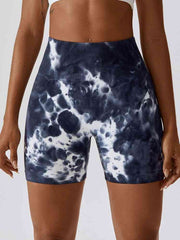 Tie Dye Wide Waistband Slim Fit Sports Shorts - Angel's Dream