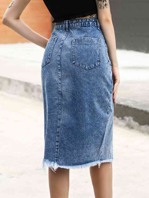 Slit Denim Skirt - Angel's Dream