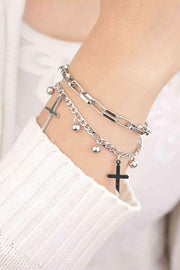 Cross Layered Stainless Steel Bracelet - Angel's Dream