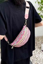 Adored Chevron Straw Sling Bag - Angel's Dream