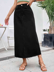 Raw Hem Denim Skirt - Angel's Dream