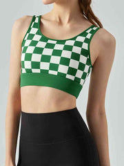 Round Neck Plaid Cropped Sports Tank Top - Angel's Dream