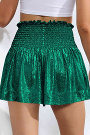 Glitter Smocked High-Waist Shorts - Angel's Dream