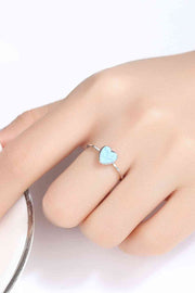 Opal Heart 925 Sterling Silver Ring - Angel's Dream