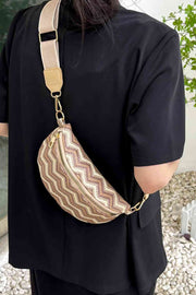 Adored Chevron Straw Sling Bag - Angel's Dream