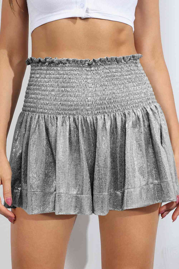 Glitter Smocked High-Waist Shorts - Angel's Dream