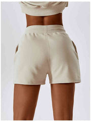 Drawstring Smocked Waist Sports Shorts - Angel's Dream