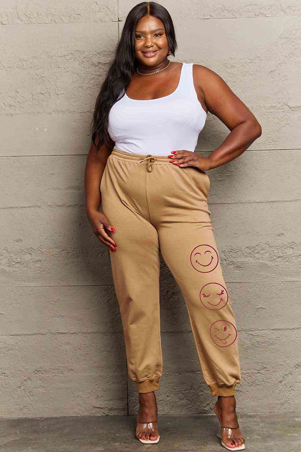 Simply Love Full Size Emoji Graphic Sweatpants - Angel's Dream