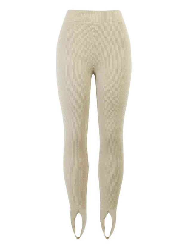 Ribbed Mid Waist Leggings - Angel's Dream