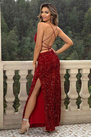 Sequin Backless Split Maxi Dress - Angel's Dream