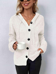 Button-Down Long Sleeve Hooded Sweater - Angel's Dream