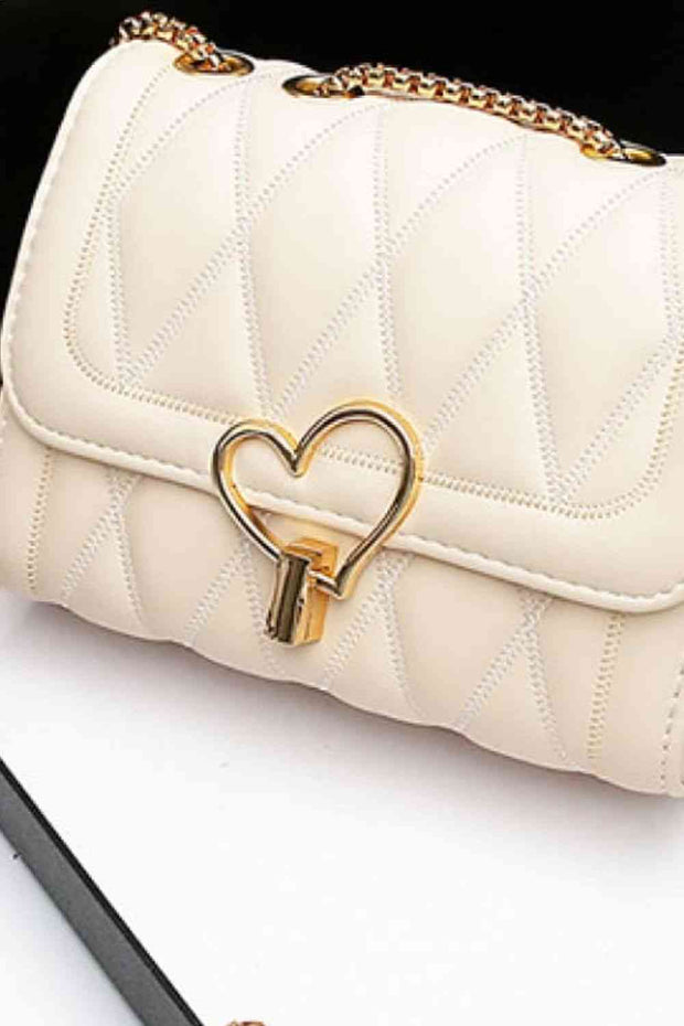 Heart Buckle PU Leather Crossbody Bag - Angel's Dream