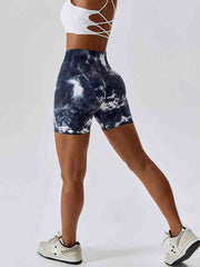 Tie Dye Wide Waistband Slim Fit Sports Shorts - Angel's Dream