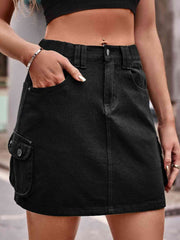 Denim Mini Skirt with Pockets - Angel's Dream