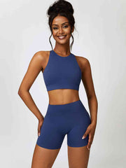 Cutout Cropped Sport Tank and Shorts Set - Angel's Dream