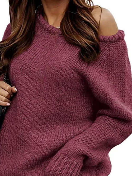 One Shoulder Long Sleeve Sweater - Angel's Dream