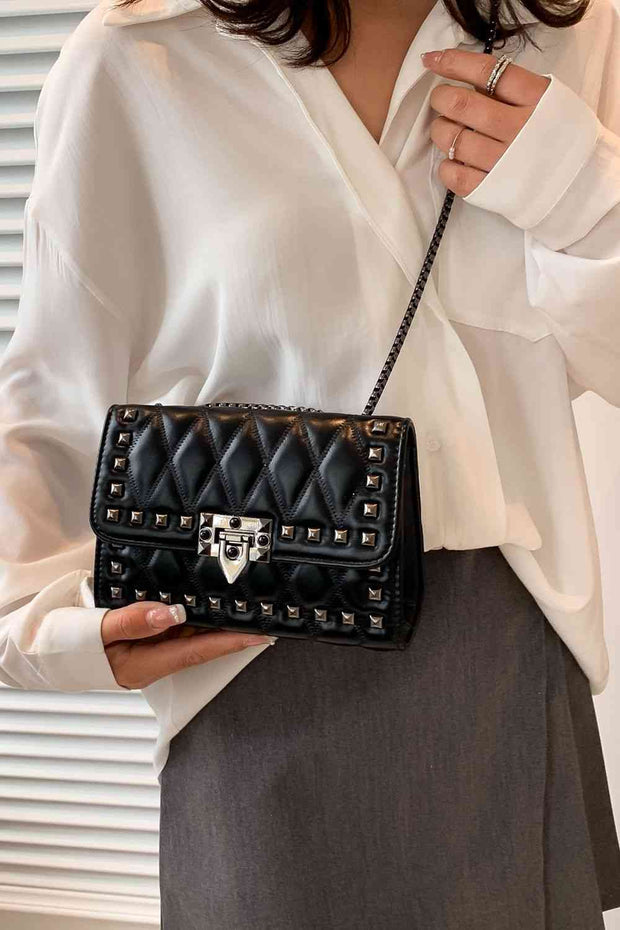 Studded PU Leather Crossbody Bag - Angel's Dream