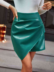 Ruched PU Mini Skirt - Angel's Dream