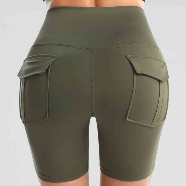 Wide Waistband Sports Shorts With Pockets - Angel's Dream