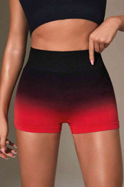 Gradient Wide Waistband Sports Shorts - Angel's Dream