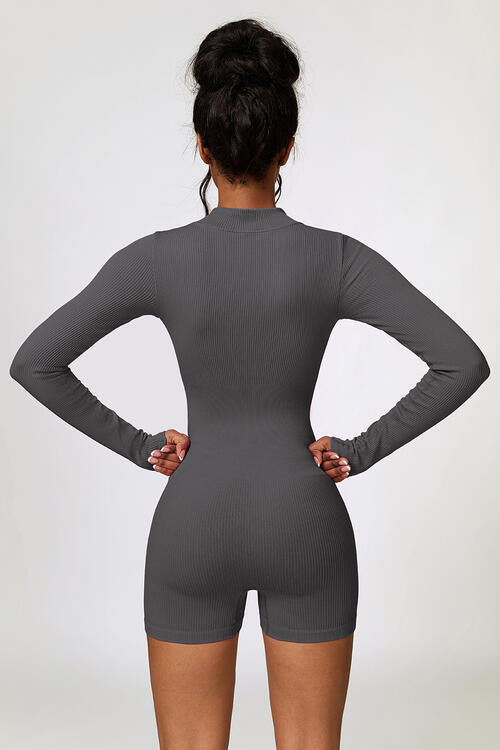 Half Zip Long Sleeve Active Romper - Angel's Dream