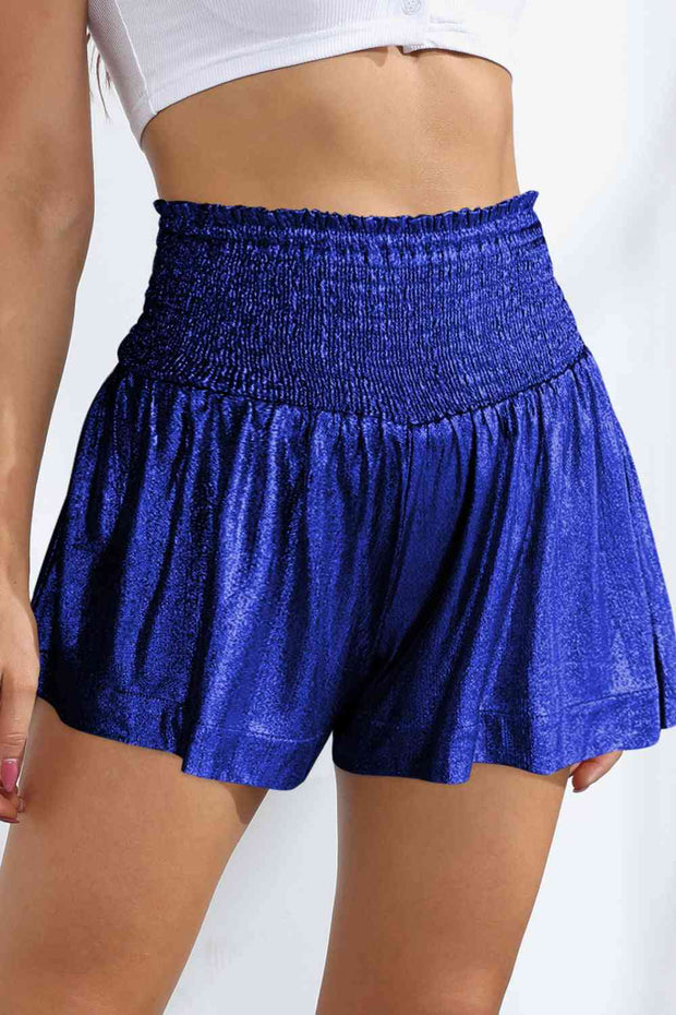 Glitter Smocked High-Waist Shorts - Angel's Dream