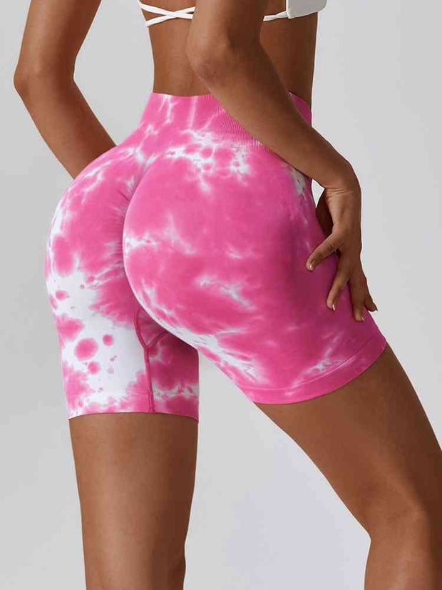 Tie Dye Wide Waistband Slim Fit Sports Shorts - Angel's Dream