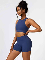 Cutout Cropped Sport Tank and Shorts Set - Angel's Dream