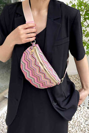 Adored Chevron Straw Sling Bag - Angel's Dream