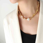 Pearl Geometric Bead Necklace - Angel's Dream