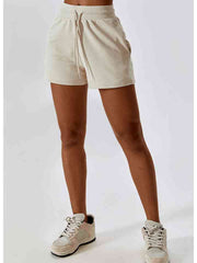 Drawstring Smocked Waist Sports Shorts - Angel's Dream