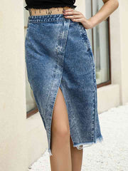 Slit Denim Skirt - Angel's Dream