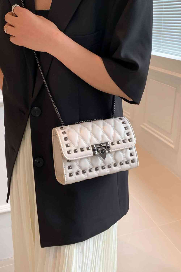 Studded PU Leather Crossbody Bag - Angel's Dream