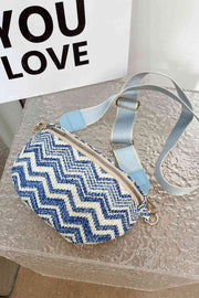 Adored Chevron Straw Sling Bag - Angel's Dream