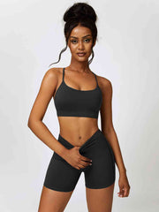 Sport Bra and Wide Waistband Shorts Set - Angel's Dream