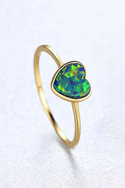 Opal Heart 925 Sterling Silver Ring - Angel's Dream