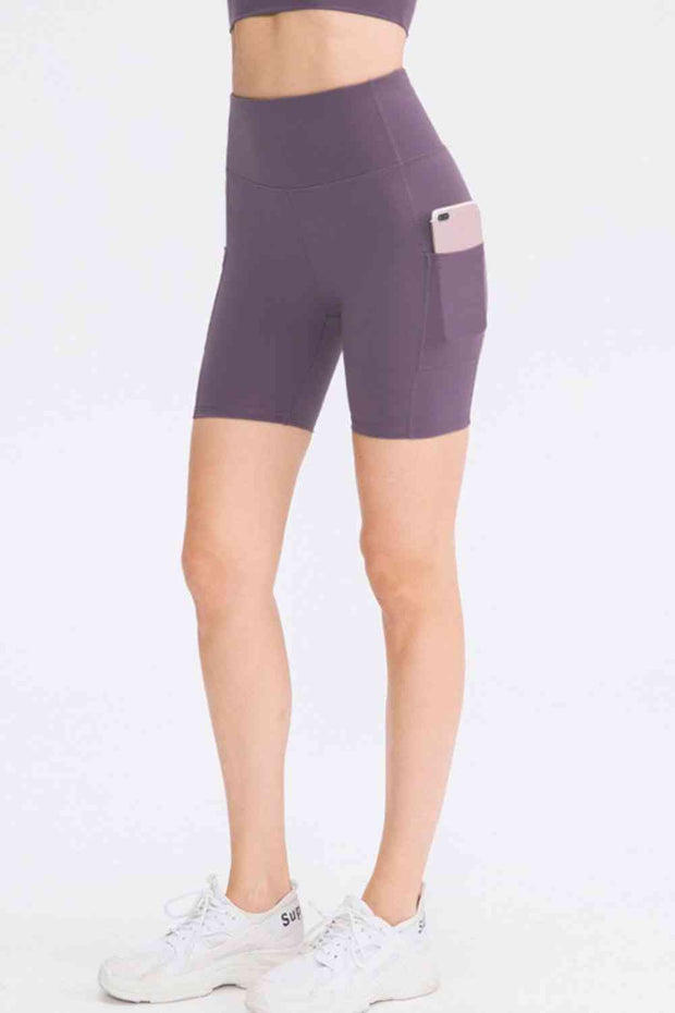 Wide Waistband Sports Shorts with Pockets - Angel's Dream