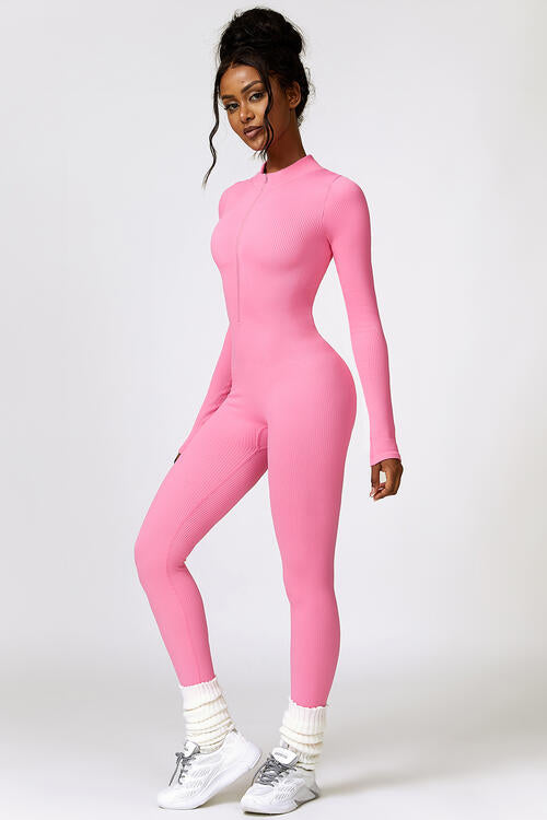 Half Zip Long Sleeve Active Jumpsuit - Angel's Dream