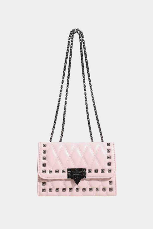 Studded PU Leather Crossbody Bag - Angel's Dream